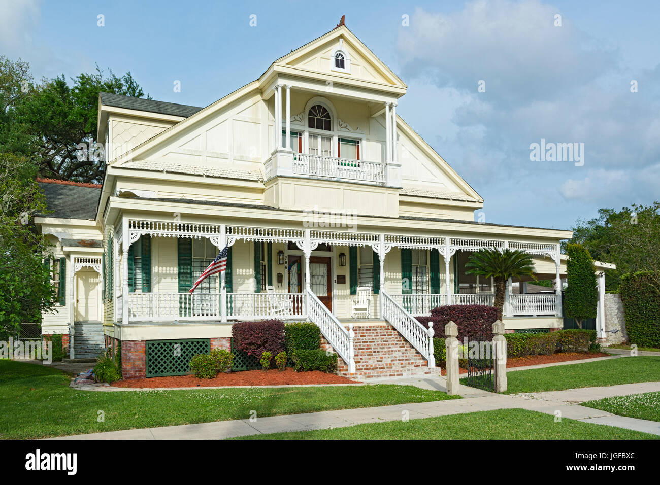 Historic District, "Adele", Morgan City, St. Mary Parish, Louisiana 706 erste St., privates Wohnhaus, erbaut 1902 für James Francis Prohaska Stockfoto