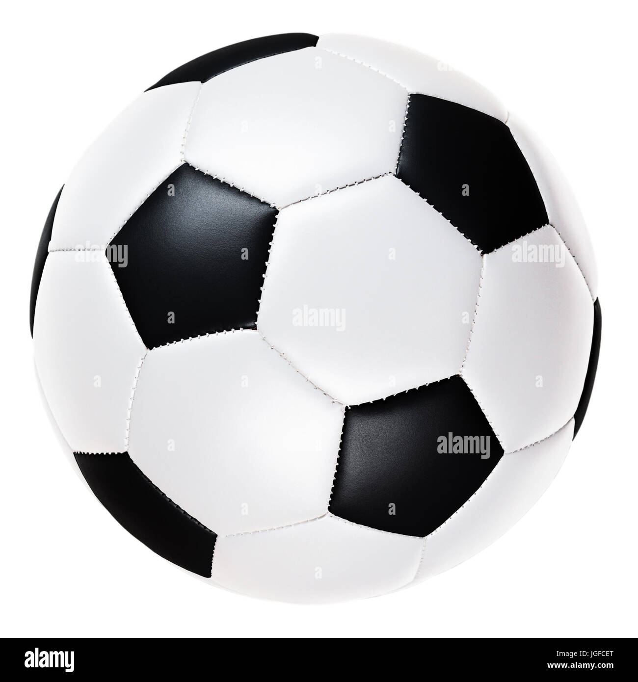 Stillleben-Image der traditionellen schwarzen und weißen Fußball Ausschneiden Stockfoto