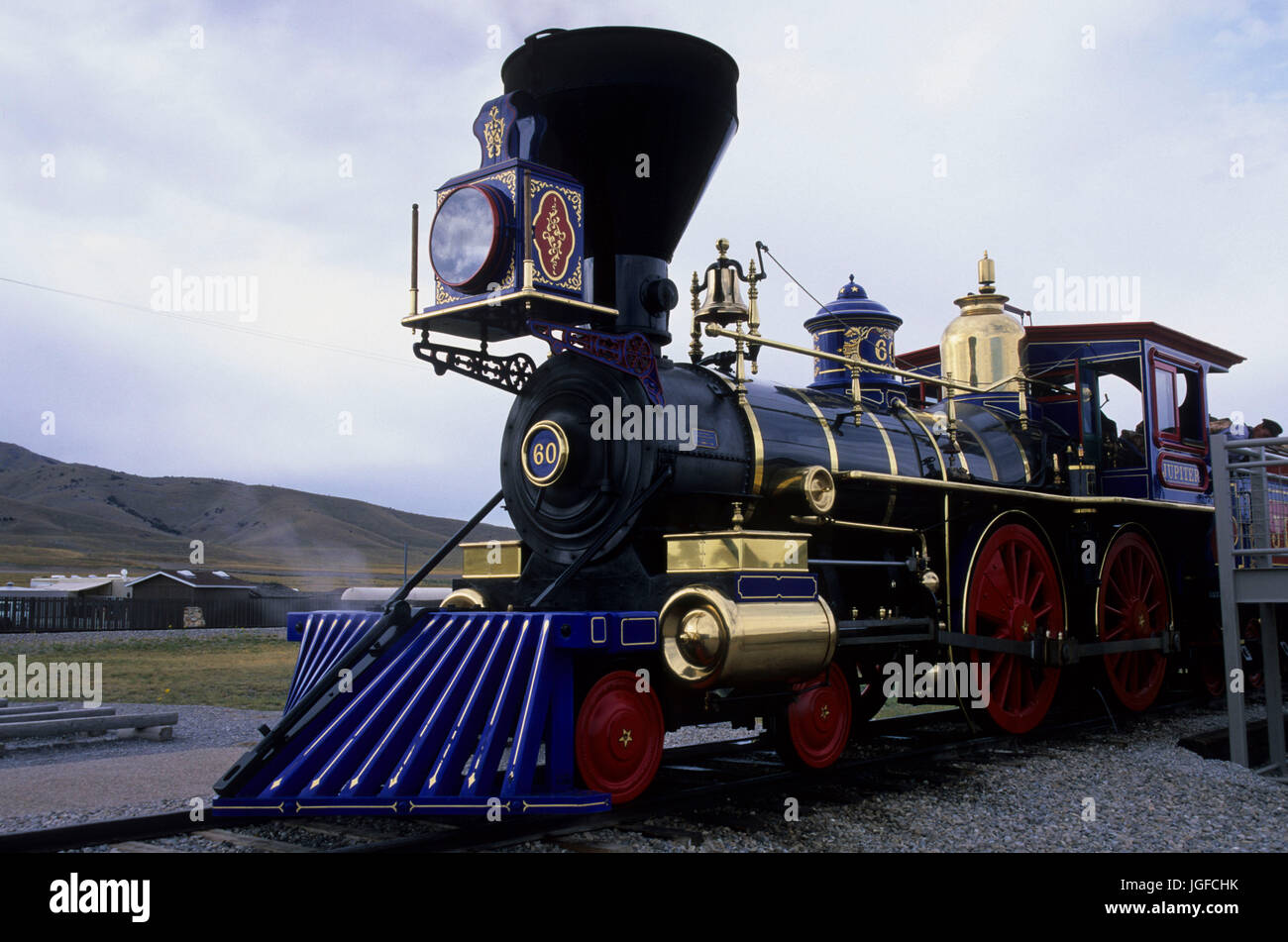 Dampfmaschine Jupiter, Golden Spike National Historic Site, Utah Stockfoto