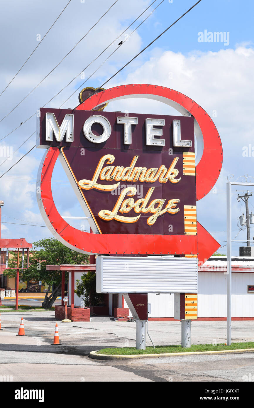 Alte Larndmark Motel auf der westlichen Seite von Fort Worth, Texas Stockfoto