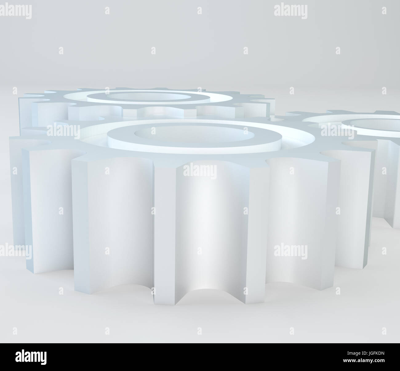 Zahnrad-Getriebe. 3D-Rendering Stockfoto