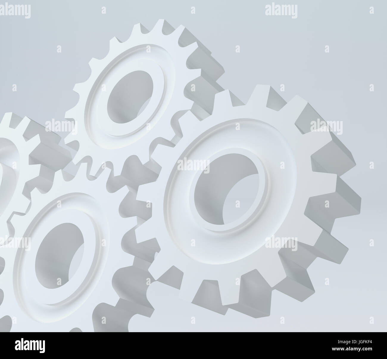 Zahnrad-Getriebe. 3D-Rendering Stockfoto