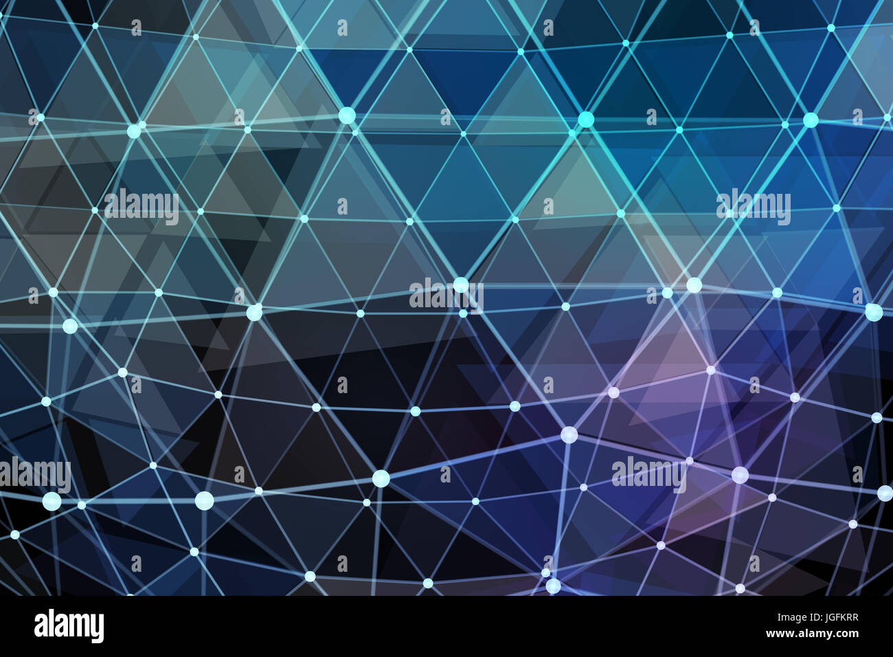 Netzwerk Hintergrund abstrakt Polygon Dreieck und Punkte Stockfoto