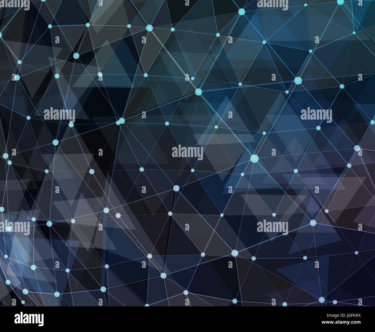 Netzwerk Hintergrund abstrakt Polygon Dreieck und Punkte Stockfoto