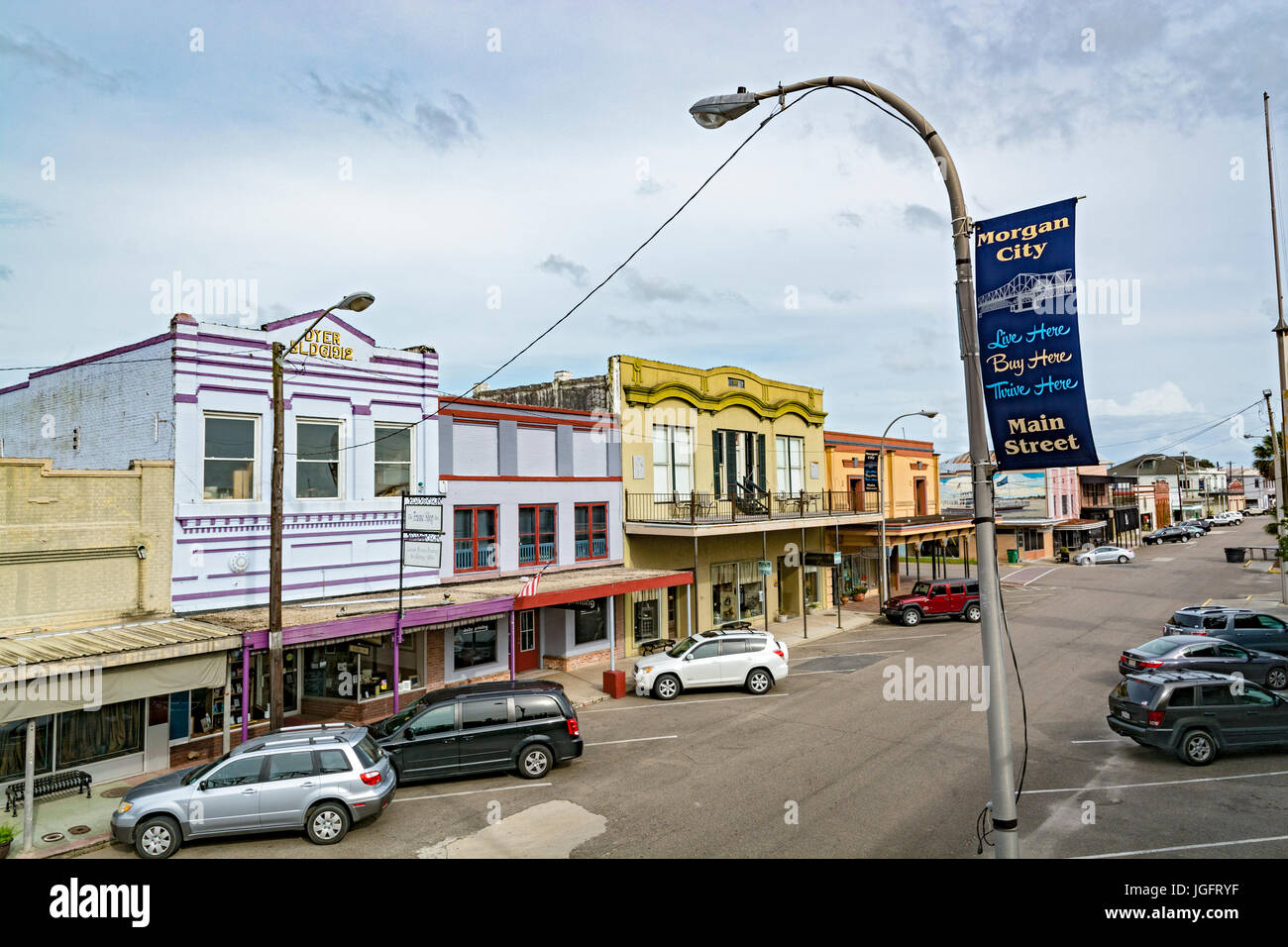City, Louisiana, St. Mary Parish, Front Street, Altstadt, Blick