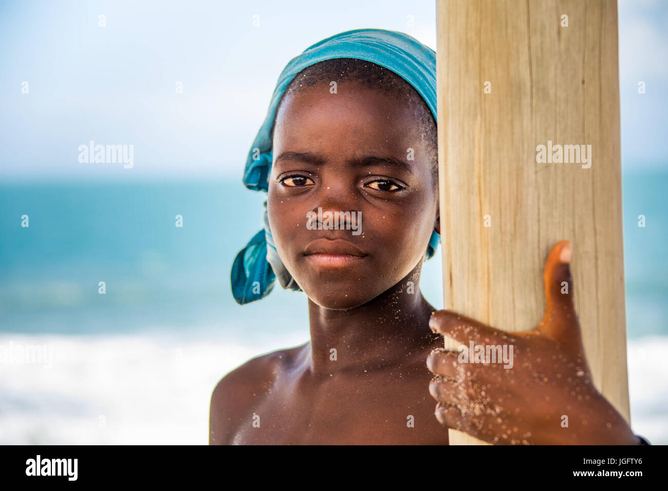 Lokalmatador am Macaneta Strand, Maputo, Mosambik Stockfoto