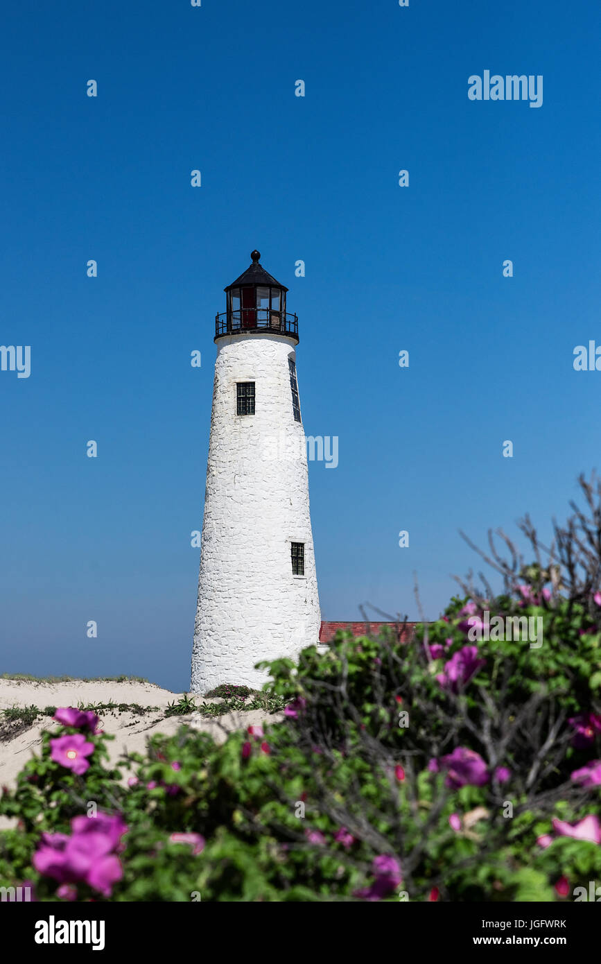 Grande Punto Leuchtturm, Nantucket, Massachusetts, USA. Stockfoto