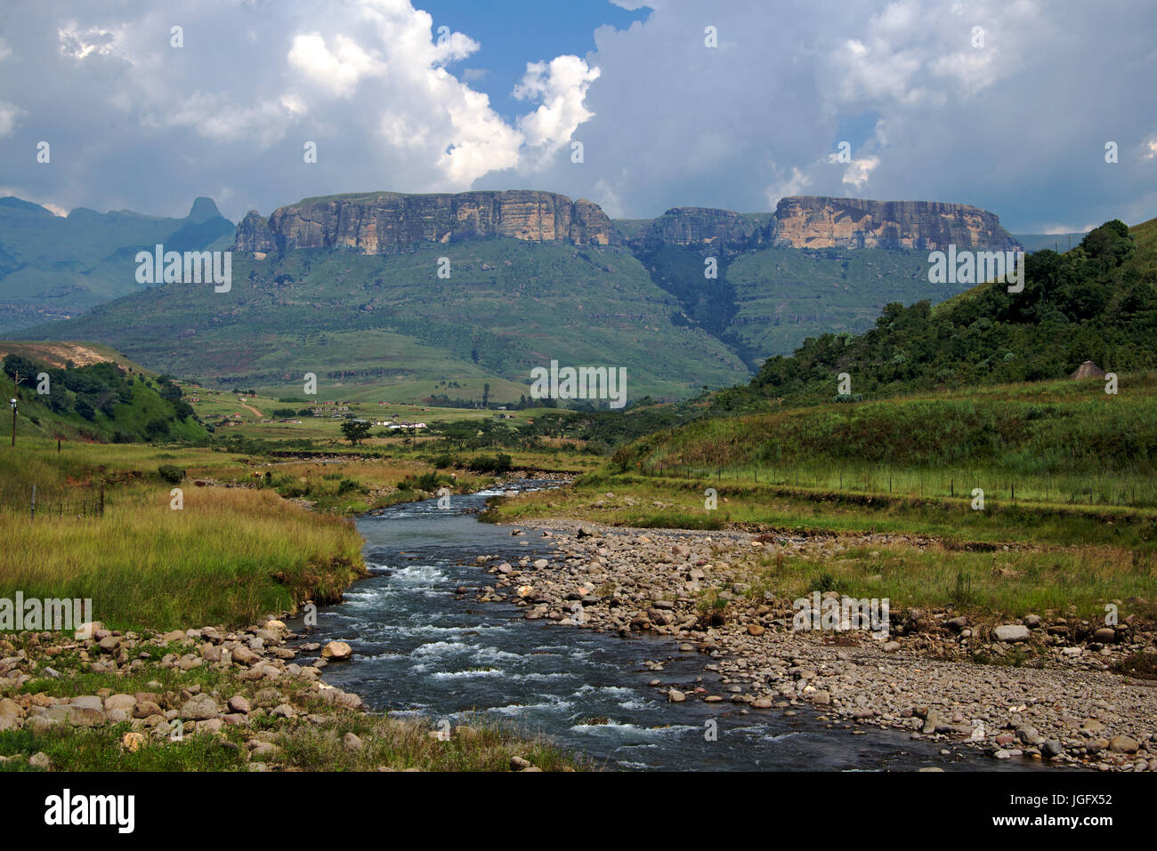 Tugela River Royal Natal Park uKahlamba Drakensberg Park, KwaZulu-Natal, Südafrika Stockfoto