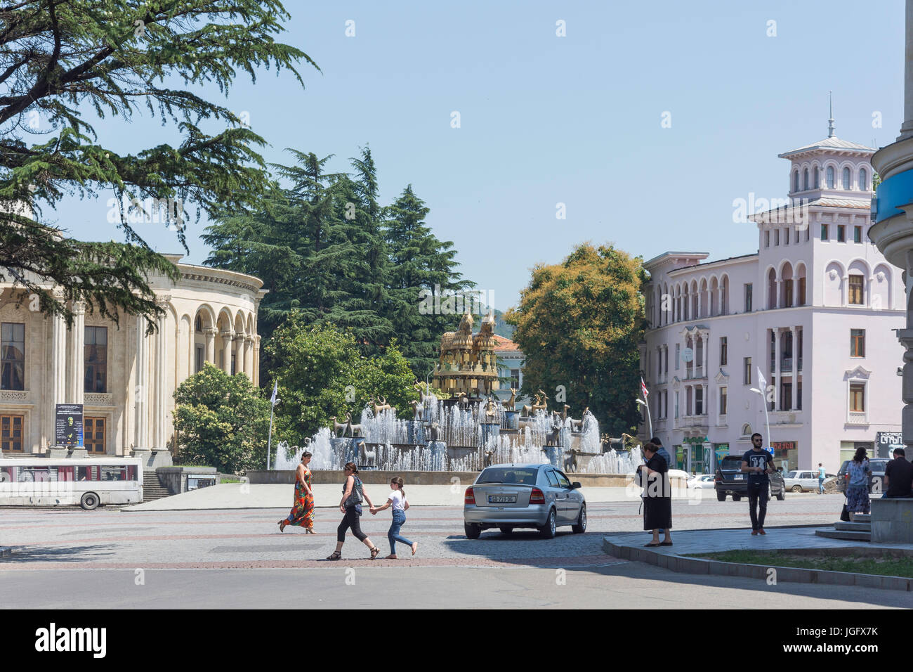 Die Colchis Brunnen in Kutaisi, Zentralplatz, Georgien, Imeretien Provinz (Mkhare) Stockfoto