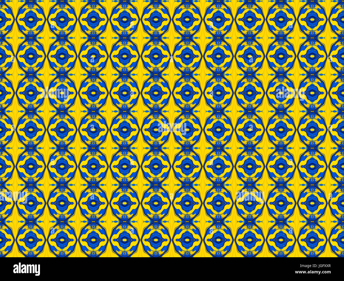 Blaue und gelbe ungerade Formen Hintergrund-Muster Stockfoto