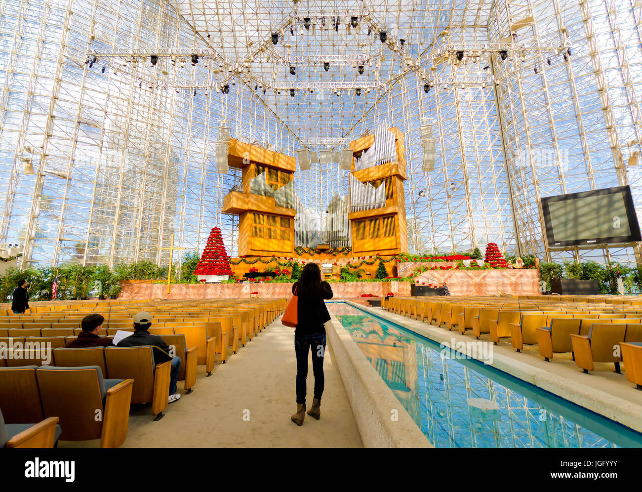 Innenraum der Christ Cathedral/Crystal Cathedral in Garden Grove, CA Stockfoto