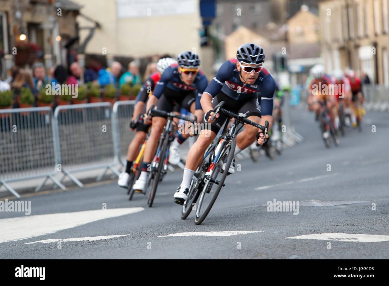 Skipton, UK. 5. Juli 2017. Skipton Mens Elite Zyklus Rennen Mittwoch, 5. Juli 2017 Credit: Les Wagstaff/Alamy Live-Nachrichten Stockfoto