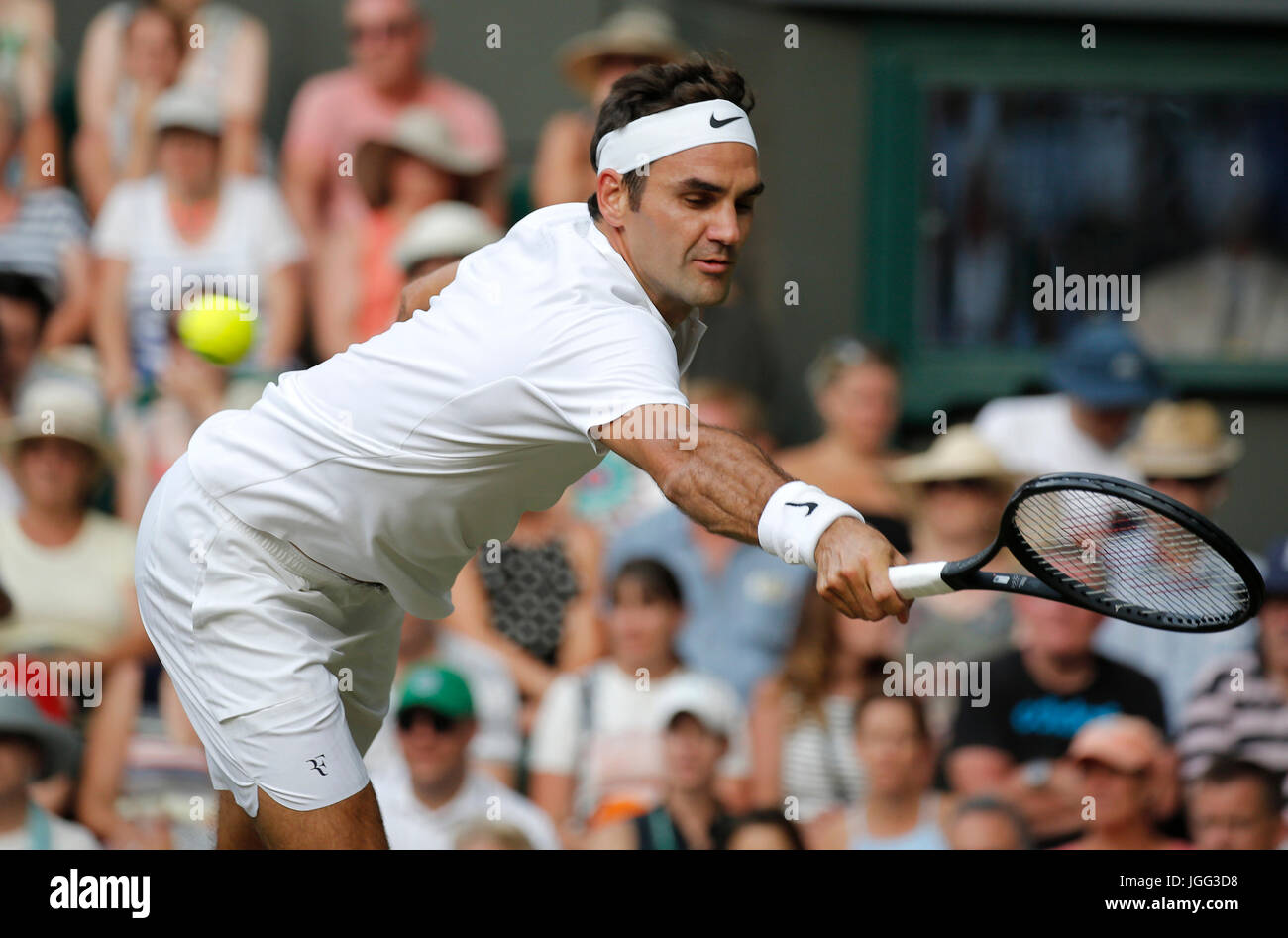 ROGER FEDERER, DER SCHWEIZ, der Wimbledon Championships 2017, 2017 Stockfoto