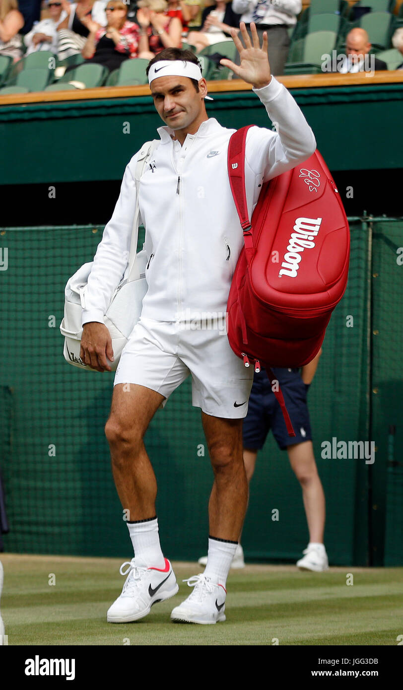 ROGER FEDERER, DER SCHWEIZ, der Wimbledon Championships 2017, 2017 Stockfoto