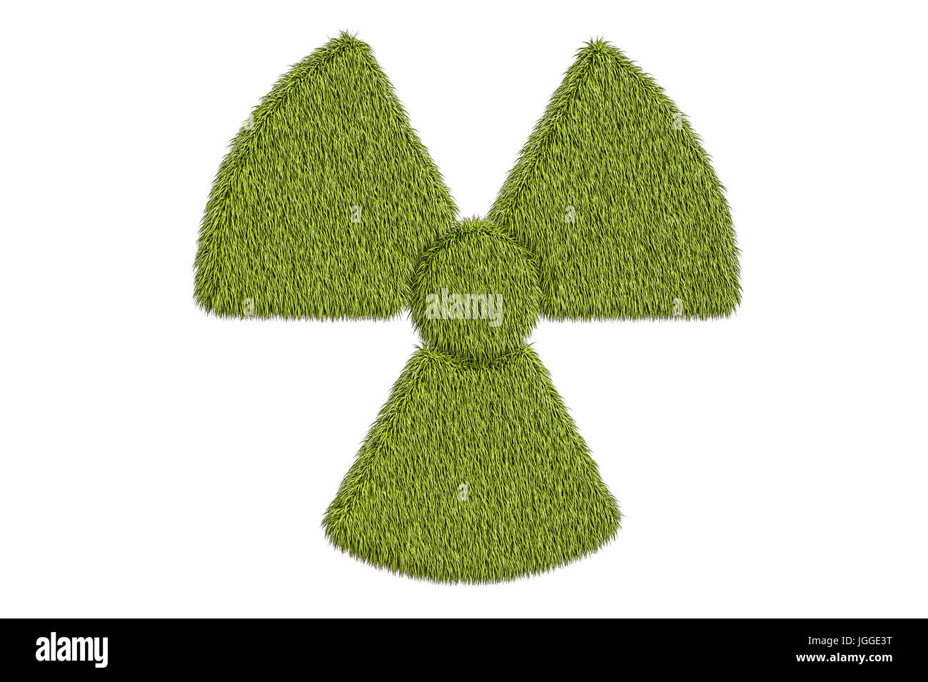 Symbol der Strahlung von Grass, 3D-Rendering isolierten auf weißen Hintergrund Stockfoto