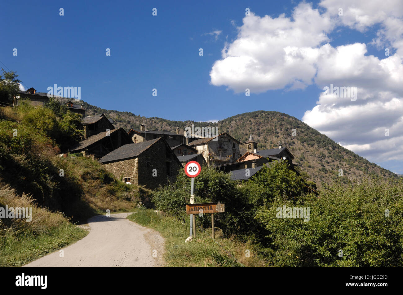Dorf Arestui, Pallars Sobira LLeida Provinz, Katalonien, Spanien Stockfoto