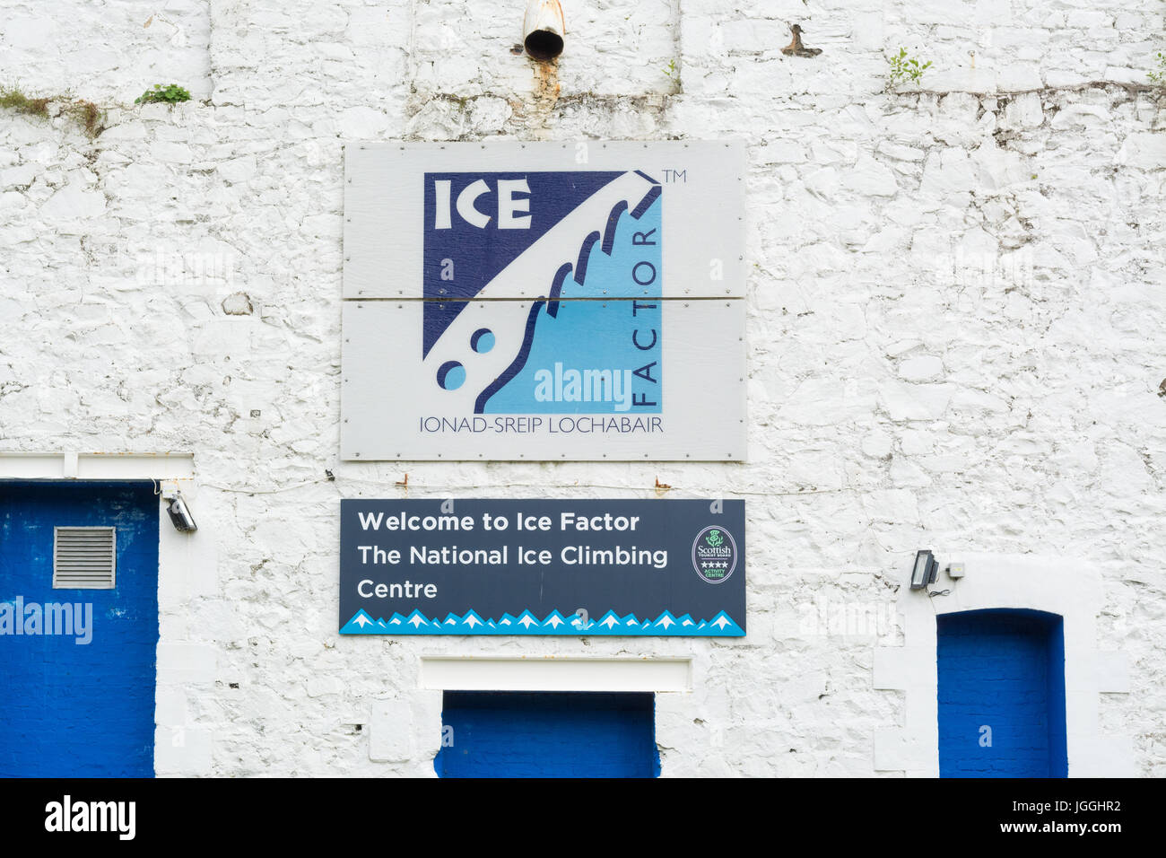 Das Eis Faktor nationalen Eisklettern Zentrum, Kinlochleven, Highland, Schottland, UK Stockfoto