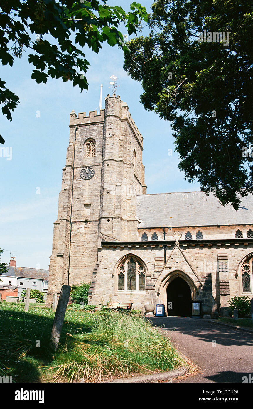 St Giles & St-Nicolas-Kirche in Sidmouth, Devon UK, an der Südküste Stockfoto