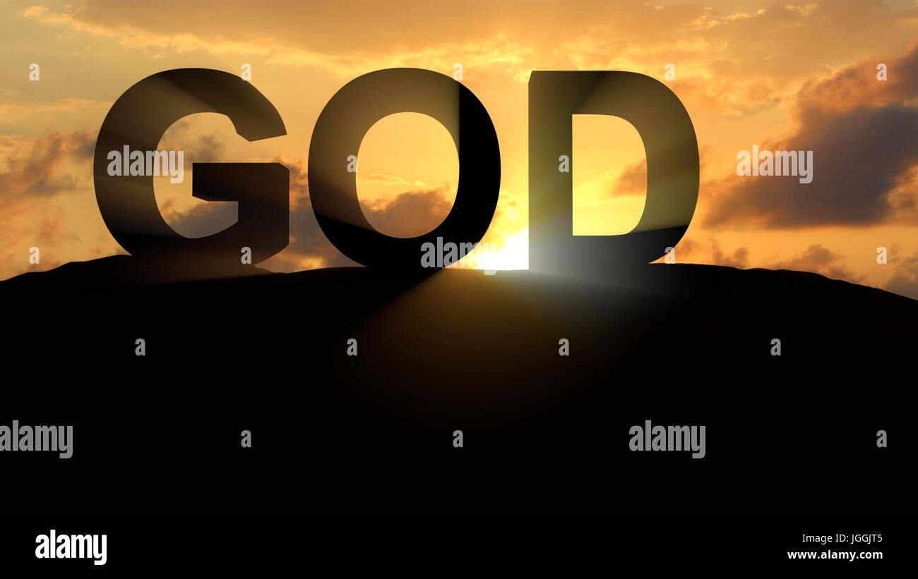 Gott auf Sonnenuntergang Landschaft Stockfoto