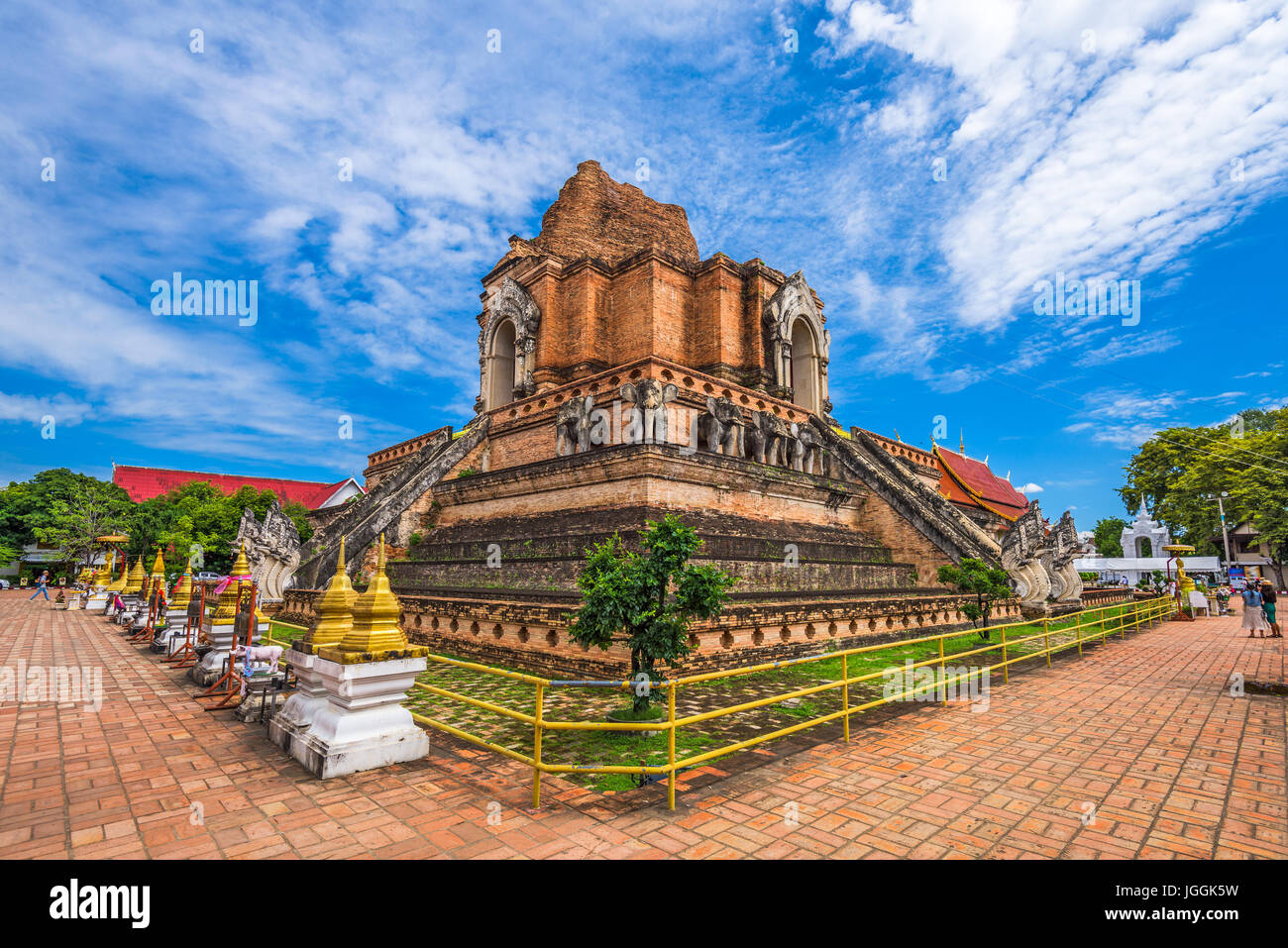 Chiang Mai, Thailand am Wat Chedi Laung. Stockfoto