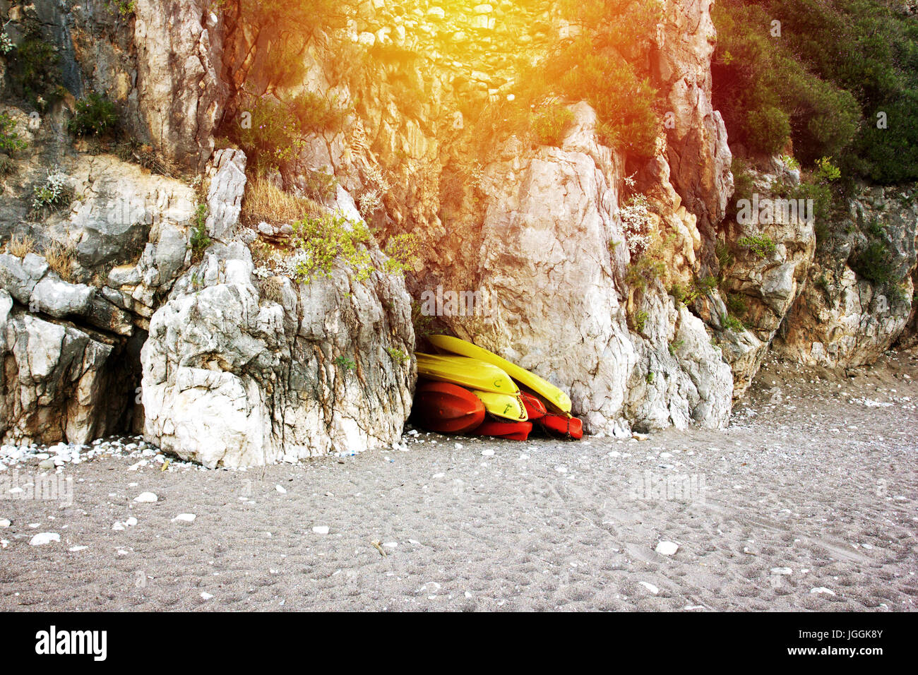 Mountain Beach, Eco Reisen und Aktivurlaub-Konzept Stockfoto