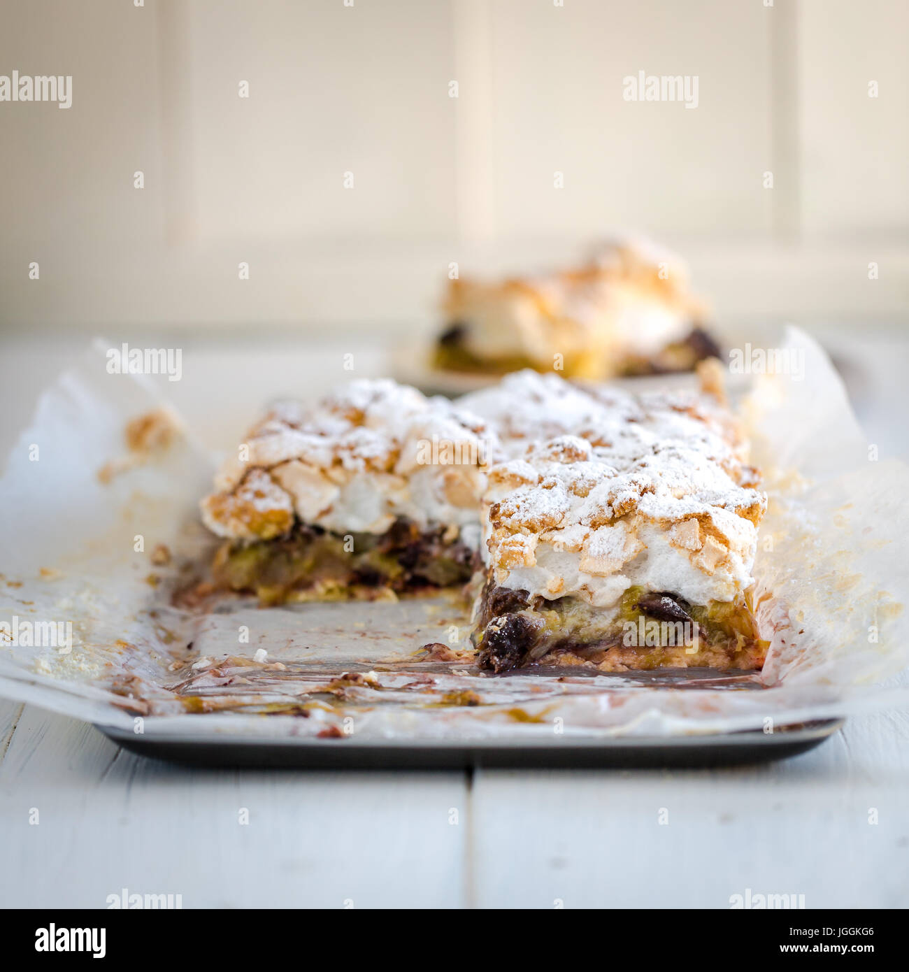 Rhabarberkuchen Stockfoto