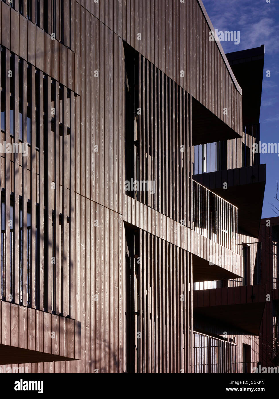 Detail Der Holz Fassade Mit Balkon Bruyn Gericht South Ockendon