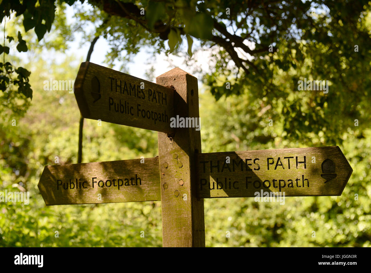 Themse Weg Zeichen in kelmscott Stockfoto