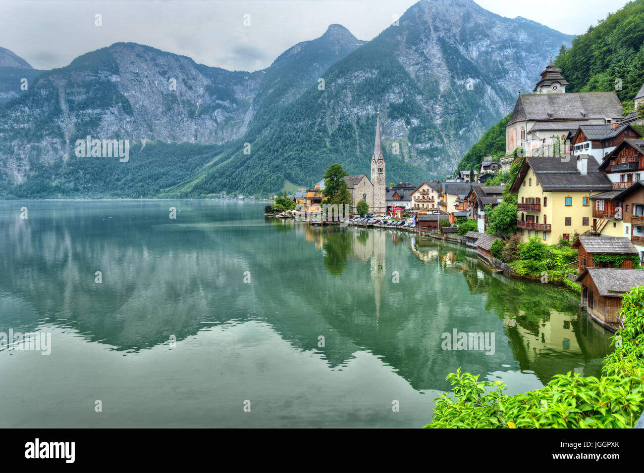 Hallstatt idyllische Bergdorf in den Alpen-Österreich Stockfoto