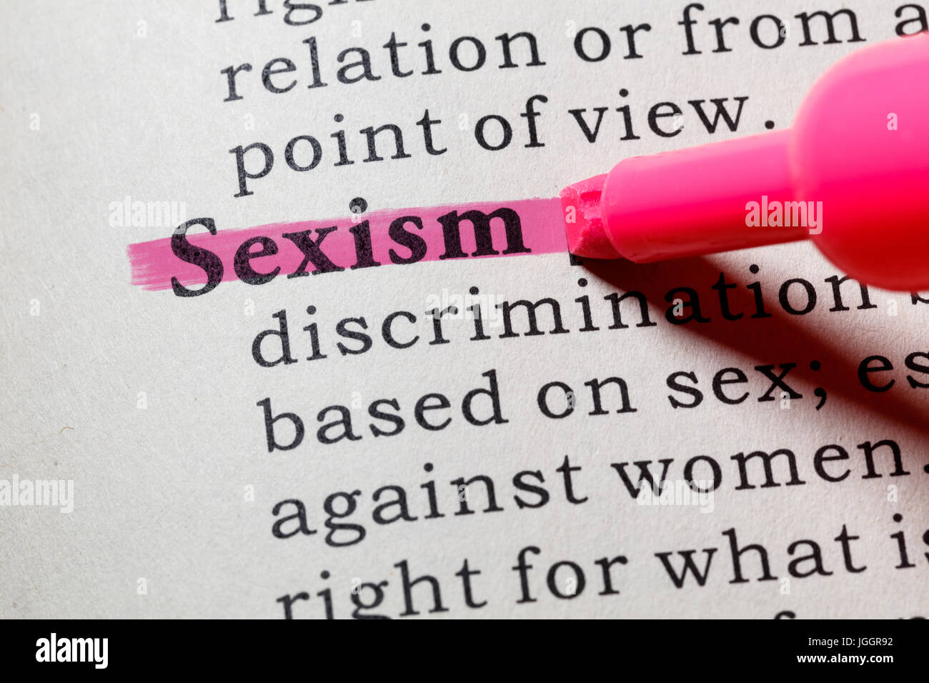 Gefälschte Wörterbuch, Wörterbuch-Definition des Wortes Sexismus. einschließlich der wichtigsten beschreibende Wörter. Stockfoto