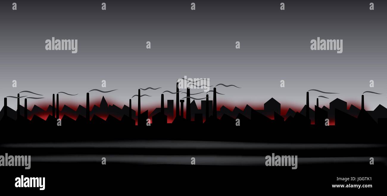 Vector Illustration der abstrakten industrielle Landschaft Stock Vektor