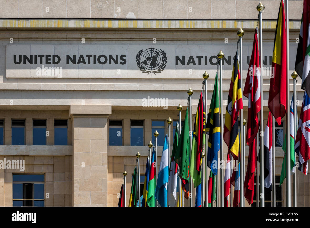 Vereinte Nationen, UN, Palais des Nations, Genf, Schweiz, Europa Stockfoto