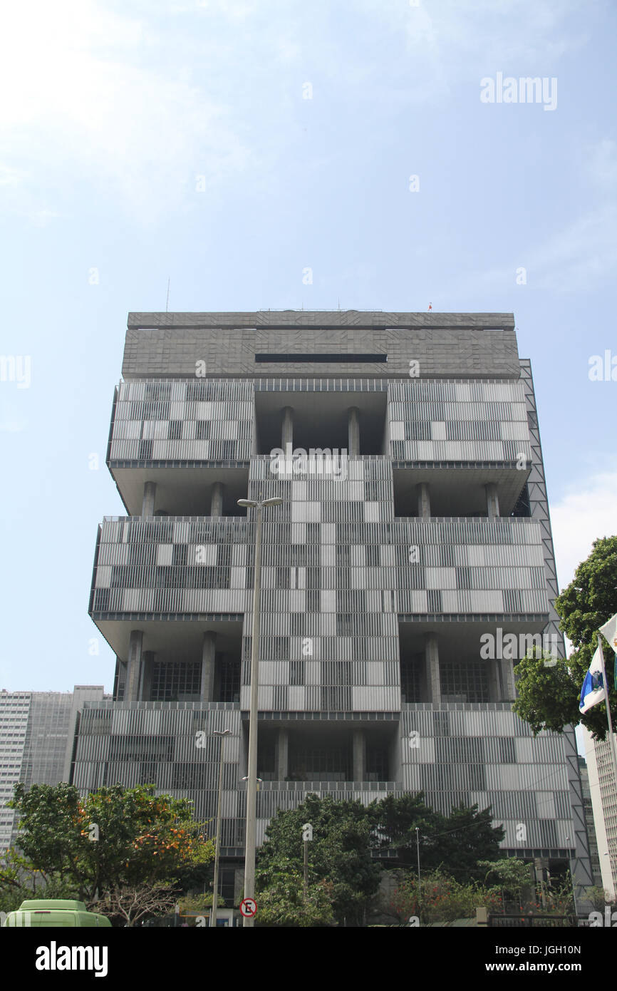 Fassade, Gebäude, Petrobras, 2016, Center, City, Rio De Janeiro, Brasilien. Stockfoto