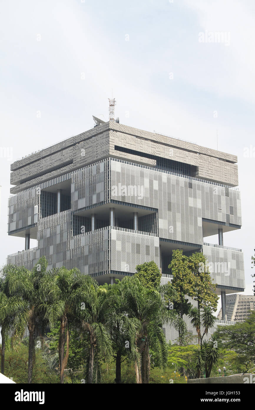 Fassade, Gebäude, Petrobras, 2016, Center, City, Rio De Janeiro, Brasilien. Stockfoto