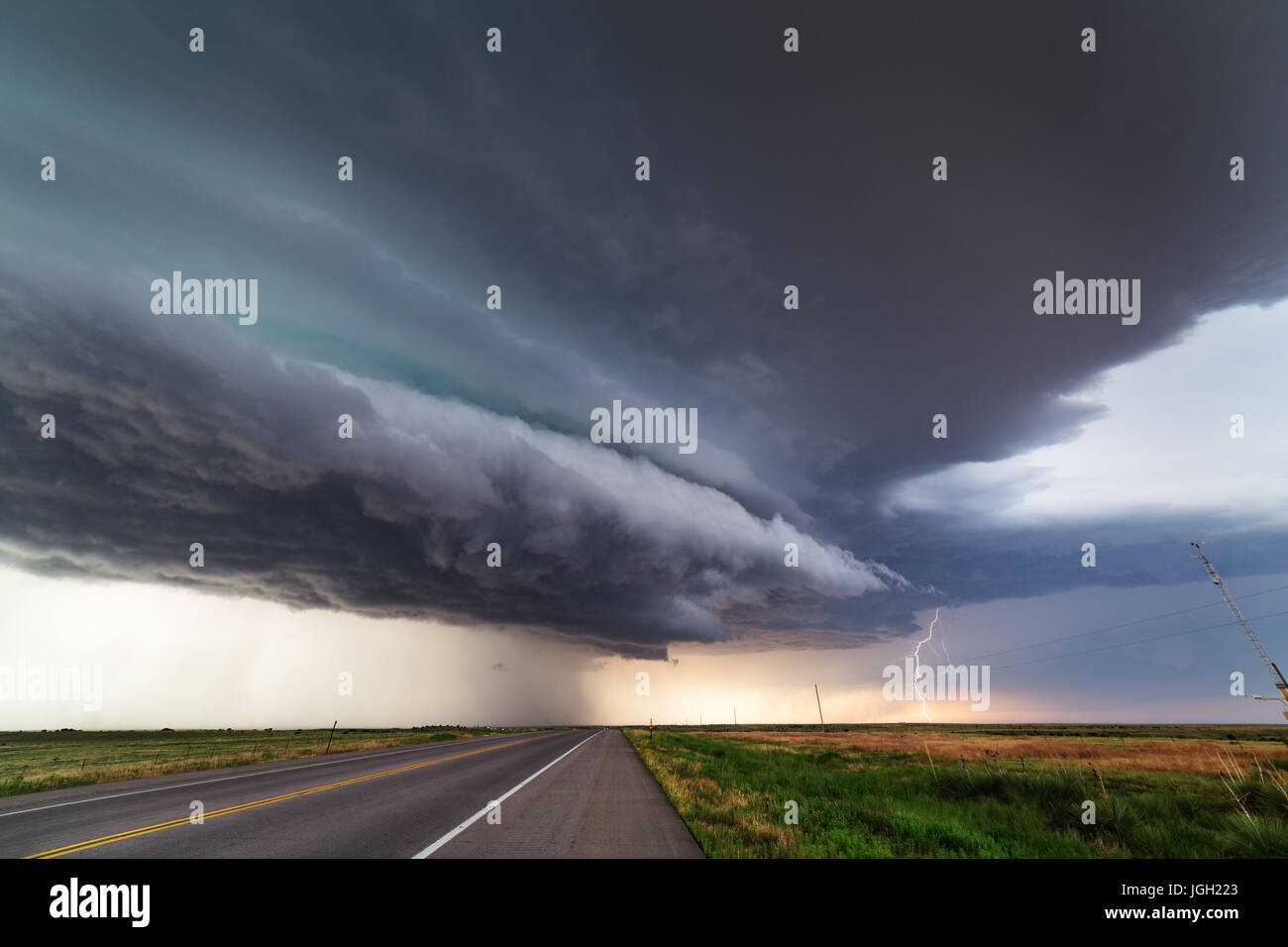 Starke Superzelle Gewitter in der Nähe von Lamar, Colorado Stockfoto