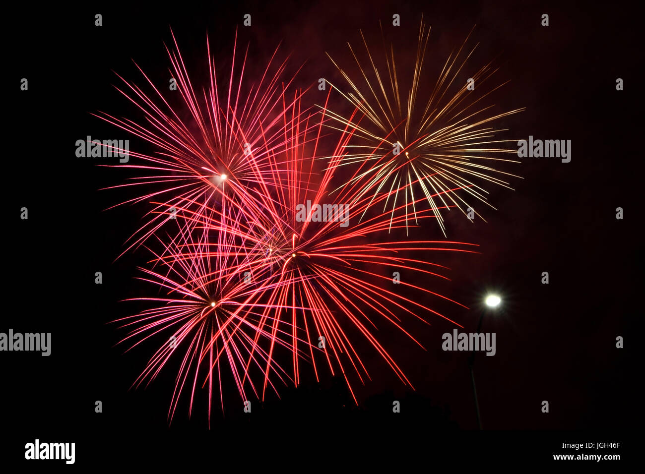 Der 4. Juli Feuerwerk in Cupertino, CA Stockfoto