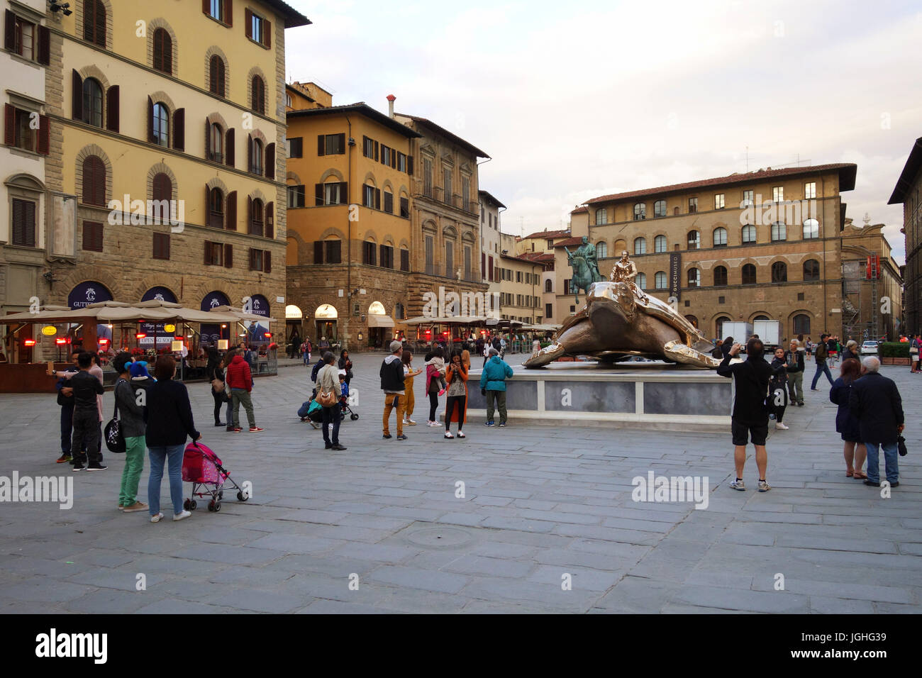 Auf der Suche nach spirituellen wachen, Piazza della Signoria, Utopie, Florenz, Italien Stockfoto