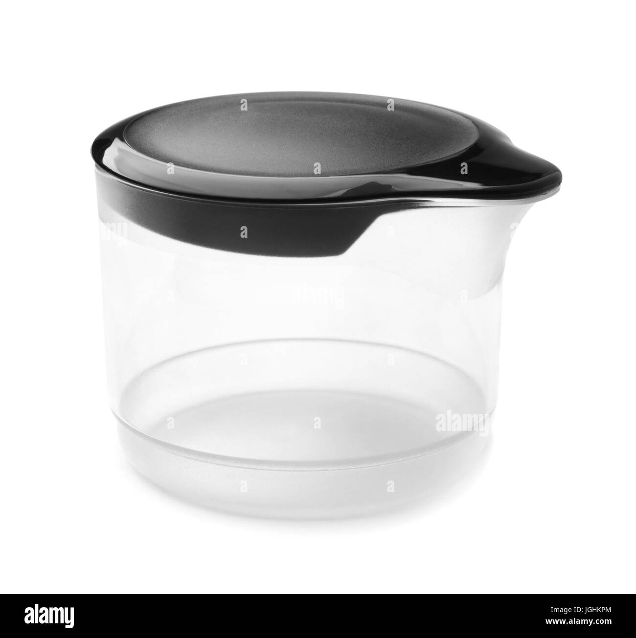 Kunststoff Milchkanne isoliert auf weißem Hintergrund Stockfoto