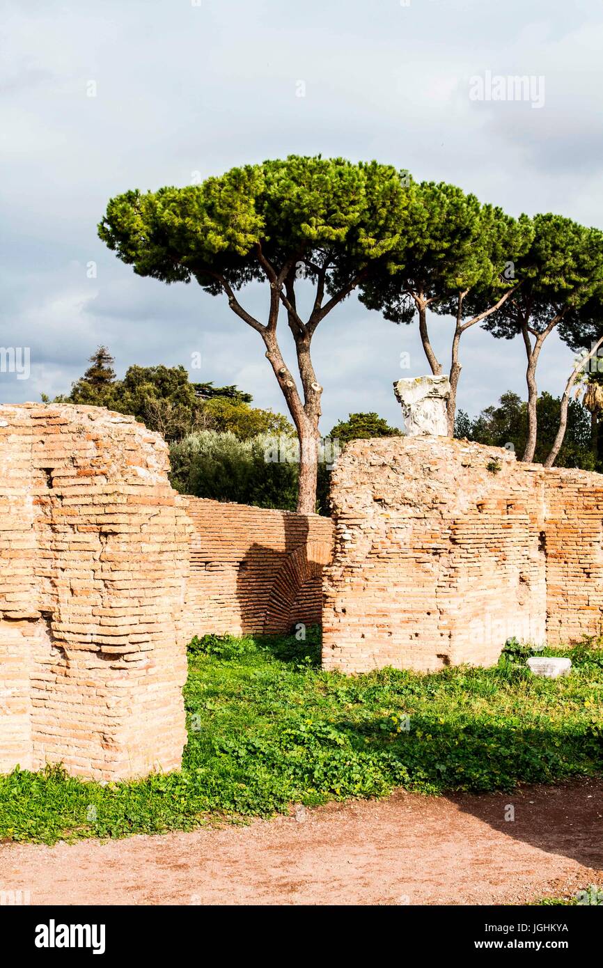 Reste der Flavian Palast (Domus Flavia). Rom, Provinz Rom, Italien. 26.12.2012 Stockfoto