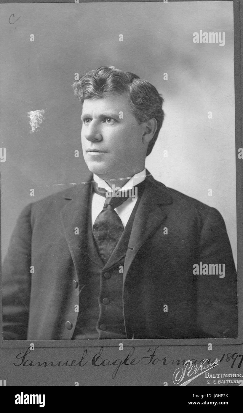 Halbe Länge sitzen Porträt der Historiker Samuel Adler Forman, 1897. Stockfoto