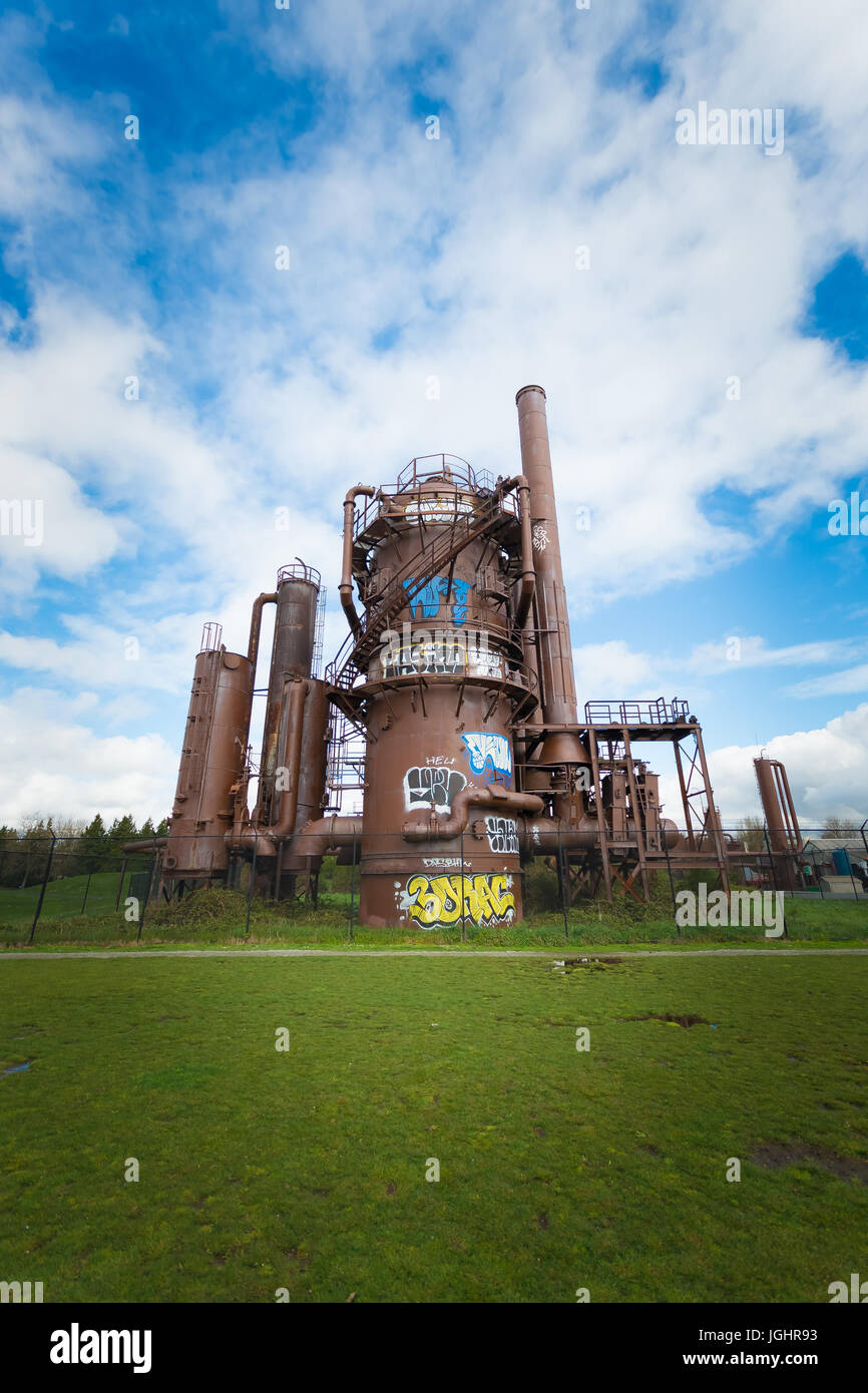 Maschinen im Gasworks Park in Seattle, Washington Stockfoto