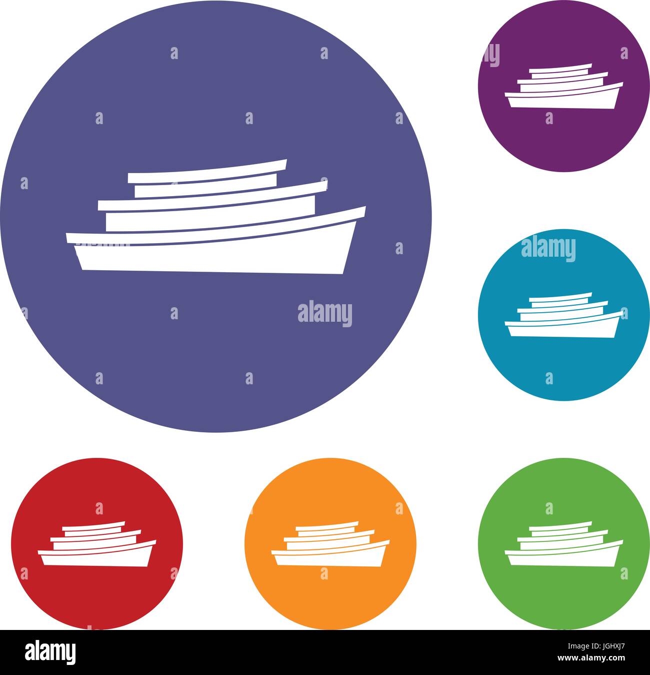 Holzboot Icons set Stock Vektor