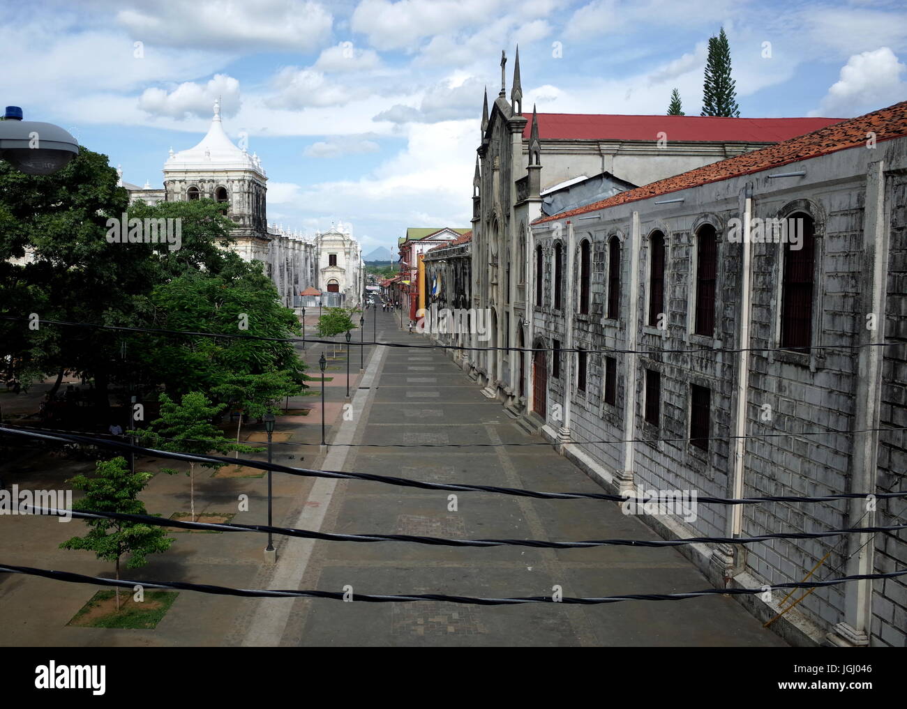 Die zentrale Plaza Leon in Nicaragua Stockfoto