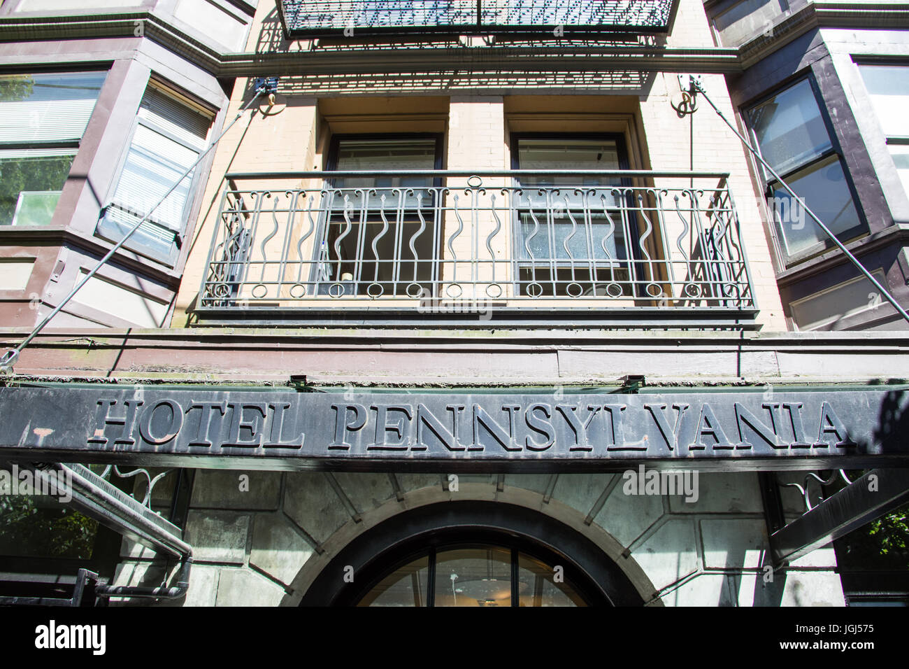 Historic Pennsylvania Hotel, jetzt durch eine NGO, die Unterstützung der Armen, Gastown, Vancouver, Kanada Stockfoto