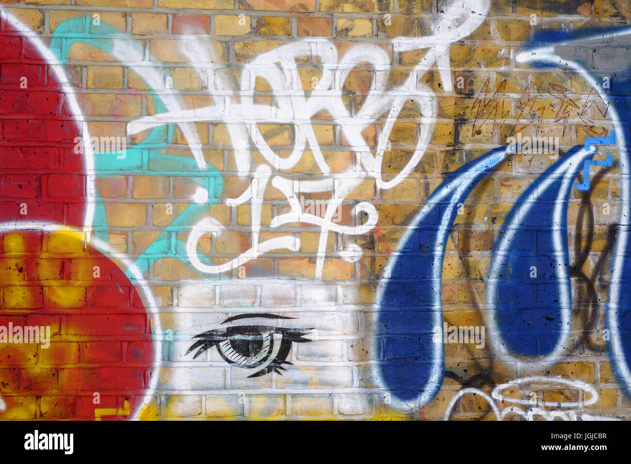 Graffiti aus Hanbury Street in Spitalfields im East End von London Stockfoto