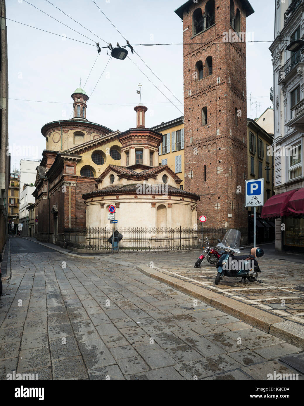 Mailand. Italien. 9. Jahrhundert Sacellum des San Satiro angrenzend an die Kirche Santa Maria Presso San Satiro. Stockfoto