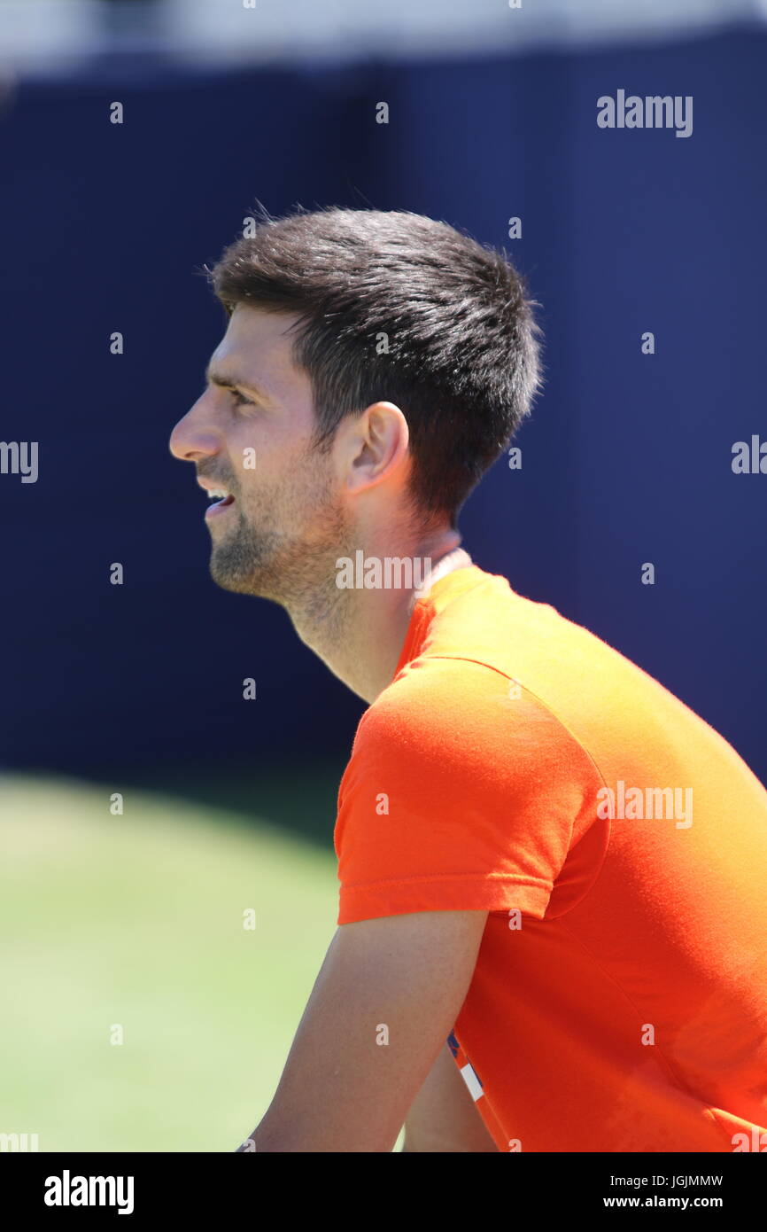 Novak Djokovic in Eastbourne Stockfoto