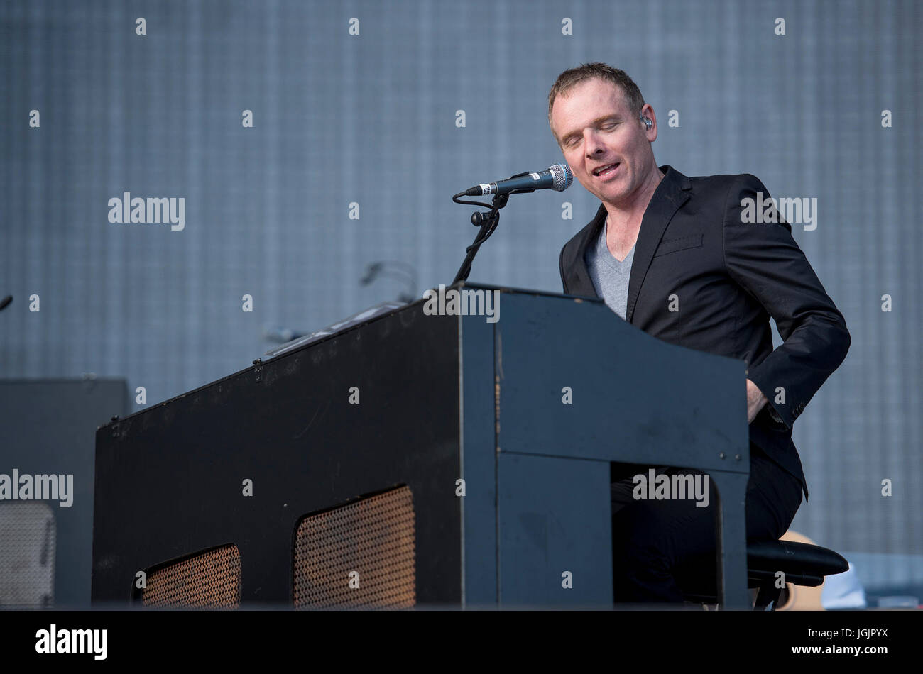 Glasgow, Vereinigtes Königreich. 7. Juli 2017. Belle und Sebastian führen auf der Hauptbühne am TRNSMT Festival 2017, Glasgow Green, Glasgow 07.07.2017 Credit: Gary Mather/Alamy Live News Stockfoto