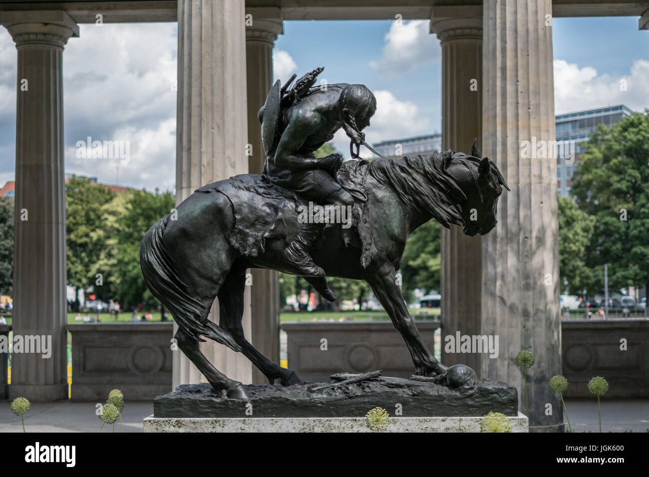 Berlin, Deutschland - 06 Juli 2017:Statue der Hun auf einem Pferd ("Hunne Zu Pferde"), Alte Nationalgalerie (Alte Nationalgalerie) im Museum Berlin, Keim Stockfoto