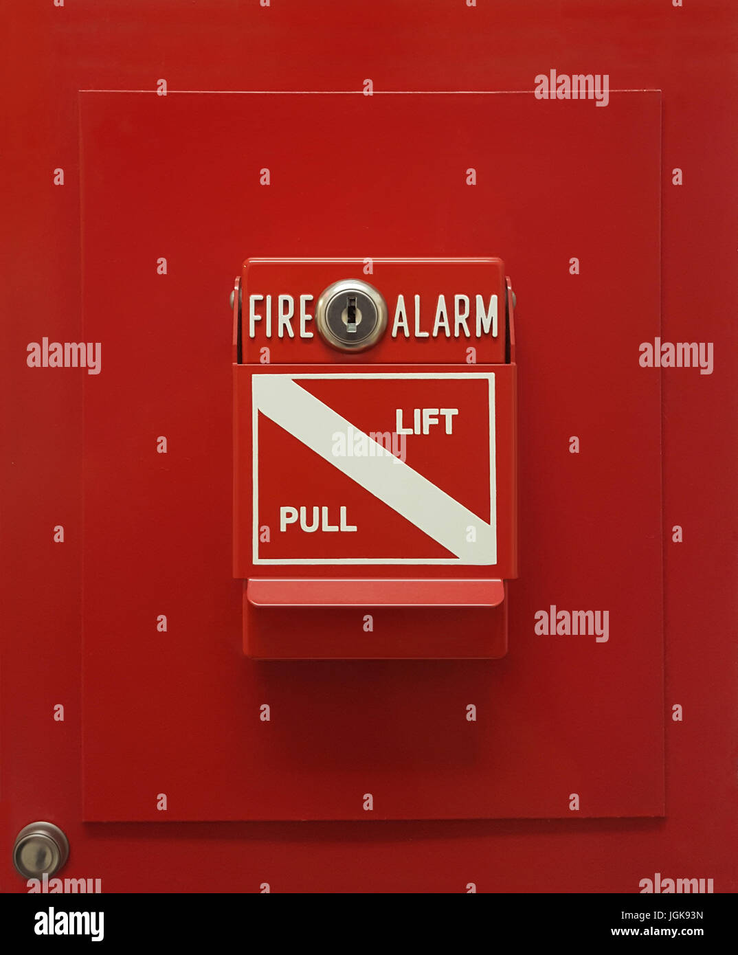 Safty Feueralarm heben ziehen Feld manuelle Feueralarm Aktivierung Zug Station USA, Kanada, Europa, Australien, Asien und Deutsch Stockfoto